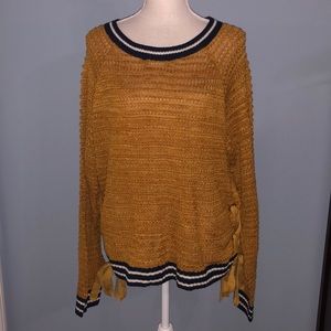 Ashley Stewart tie up long sleeve sweater